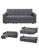 SOFA CAMA CLIC CLAC GRIS 180X180 CM LOIRA