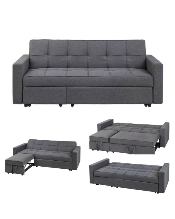 SOFA CAMA CLIC CLAC GRIS 180X180 CM LOIRA