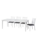 MESA COMEDOR EXTENSIBLE BLANCA LACADA MARBELLA 150X90 CM