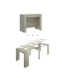 MESA CONSOLA EXTENSIBLE BLANCA, GRIS O NATURAL 90X239 KATY