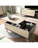 MESA CENTRO ELEVABLE 99X60 CM NATURAL Y GRAFITO NAO-NOE