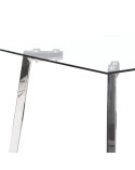 MESA COMEDOR FIJA CRISTAL Y PATA CROMADA 140X90 CM JAIRO