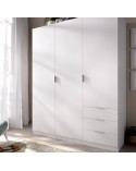 ARMARIO 3 PUERTAS Y 3 CAJONES DE 121X180 CM NATURAL O BLANCO ELADIO