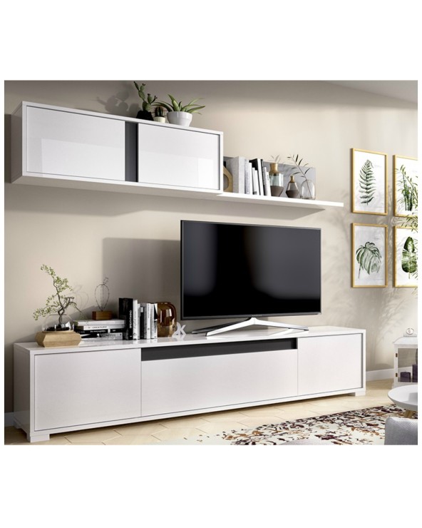 MUEBLE SALÓN 200 CM BLANCO, NATURAL O GRAFITO PIPPEN