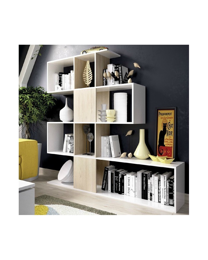 Estantería Librería Blanca Natural Pop - MERKAHOME.COM