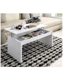 MESA CENTRO ELEVABLE EN BLANCO BRILLO O NATURAL 102X50 CM SARA