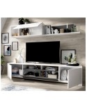 MUEBLE SALON BLANCO CON NATURAL O GRAFITO 200 CM KARIM