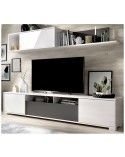 MUEBLE SALON BLANCO CON NATURAL O GRAFITO 200 CM KARIM