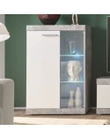 MUEBLE DE SALÓN COLOR CEMENTO Y BLANCO 255 CM OXFORD