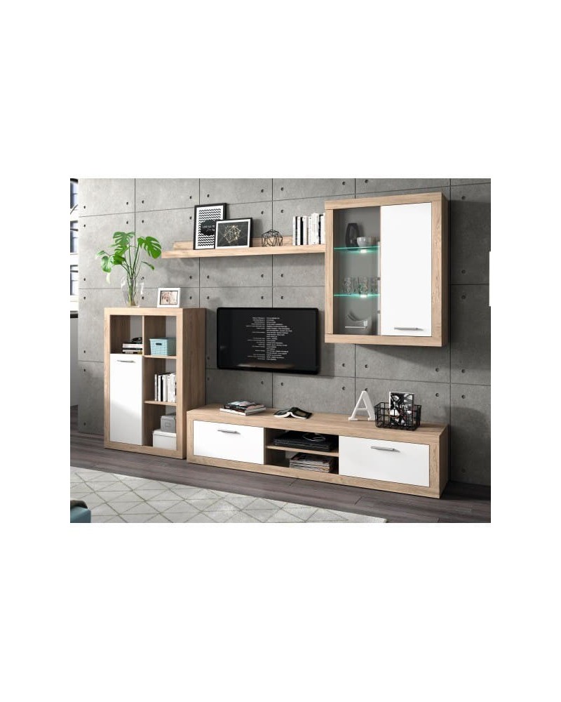 Mueble Salón Roble y Blanco Alcalá - Mueble Salon Roble Y Blanco 270 Cm Alcala