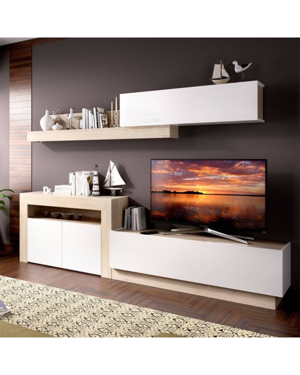 MUEBLE SALÓN BLANCO Y NATURAL DE 261 CM ALICIA