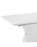 MESA COMEDOR EXTENSIBLE BLANCA MATE PIE CENTRAL 160x90 CM CLAUDIA