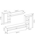 MUEBLE SALÓN BLANCO Y CEMENTO DE 265 CM OSAKA