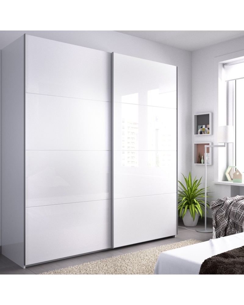 ARMARIO PUERTAS CORREDERAS 180 CM BLANCO O NATURAL TOM