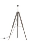 Lámpara pie trípode de madera gris y blanca 141 cm Cali