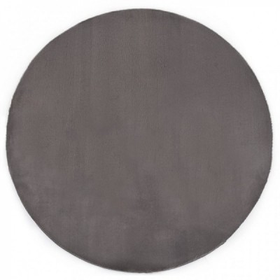 Alfombra redonda pelo sintético gris oscuro 160 cm Platy