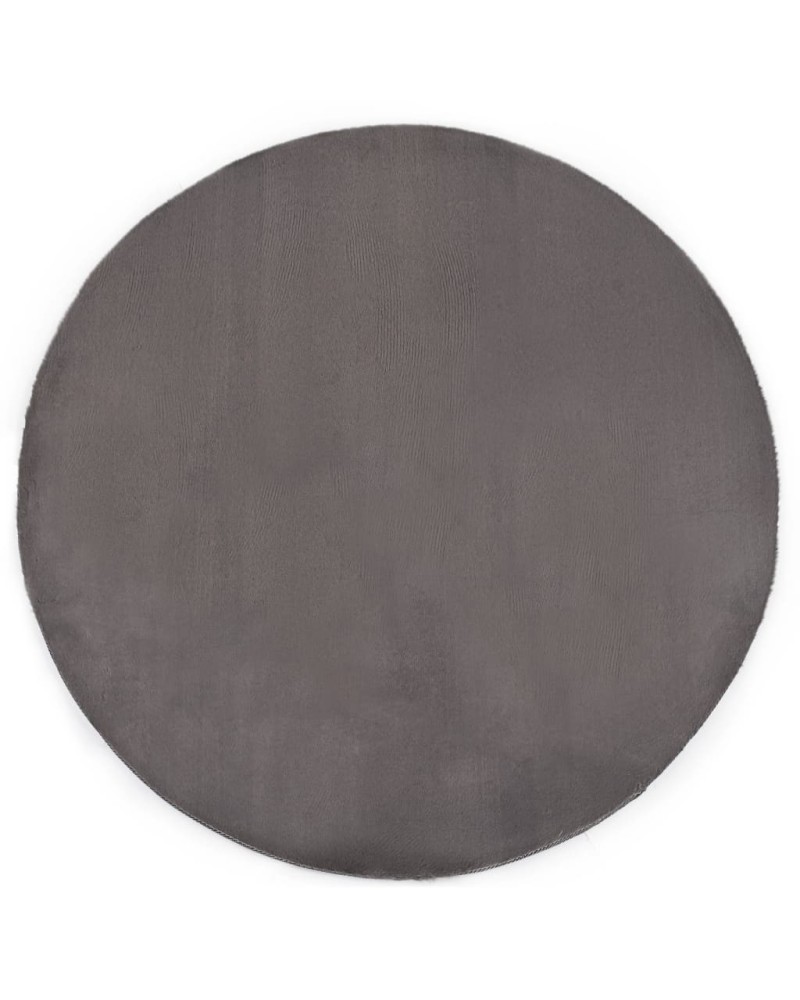 Alfombra redonda pelo sintético gris oscuro 160 cm Platy