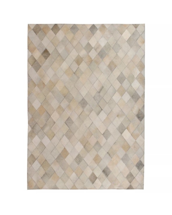 Alfombra patchwork cuero gris 80x150 cm Barbo