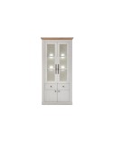 VITRINA ALTA BLANCA CON PUERTAS Y CAJONES 97x203 CM GIBBONS