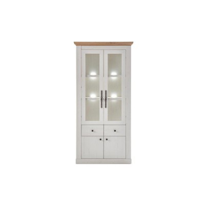 Vitrina blanca con puertas y cajones 97x203 cm Gibbons