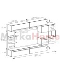 MUEBLE DE SALÓN COLGANTE 265 CM BLANCO Y NEGRO MILÁN