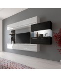 MUEBLE DE SALÓN COLGANTE 265 CM BLANCO Y NEGRO MILÁN