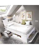 CAMA JUVENIL COMPACTA 90X190 CM BLANCA O GRIS ANIA