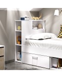 CAMA JUVENIL COMPACTA 90X190 CM BLANCA O GRIS ANIA