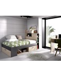 CAMA JUVENIL COMPACTA 90X190 CM BLANCA O GRIS ANIA