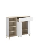 MUEBLE AUXILIAR BLANCO Y NATURAL 120CM KENIA