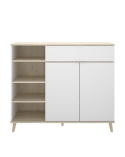 MUEBLE AUXILIAR BLANCO Y NATURAL 120CM KENIA