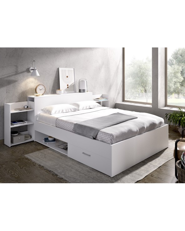 CAMA CON CAJONES Y MESITAS EXTRAIBLES 150 CM BETH