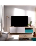 MUEBLE TELEVISIÓN CON PUERTA Y CAJONES 155 CM TOLEDO