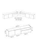 MUEBLE TELEVISION BLANCO Y GRIS 200 CM NIDIA