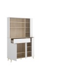 MUEBLE AUXILIAR COCINA BLANCO Y NATURAL 120 CM BAREIN