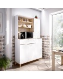 MUEBLE AUXILIAR COCINA BLANCO Y NATURAL 120 CM BAREIN