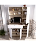 MUEBLE AUXILIAR COCINA BLANCO Y NATURAL 120 CM BAREIN