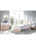 CAMA JUVENIL BLANCO Y NATURAL 90X190 CM DUNIA