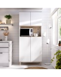 MUEBLE AUXILIAR DE COCINA BLANCO Y NATURAL 80 CM DUBAI