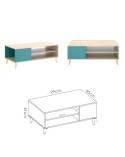 MESA DE CENTRO FIJA 100X60 CM PAMPLONA