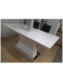 MESA COMEDOR EXTENSIBLE BLANCA MATE PIE CENTRAL 160x90 CM CLAUDIA