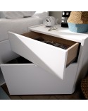CABECERO CON MESILLAS BLANCO BRILLO Y NATURAL 258 CM GOLETA