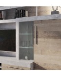 MUEBLE SALÓN GRIS Y ROBLE CON LEDS 296 CM LISBOA