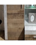 MUEBLE SALÓN GRIS Y ROBLE CON LEDS 296 CM LISBOA