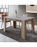 MESA DE COMEDOR EXTENSIBLE GRIS Y ROBLE 188x88 CM LISBOA