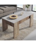 MESA DE CENTRO ELEVABLE GRIS Y ROBLE 100x50 CM LISBOA