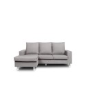 Sofá chaiselongue reversible gris 200cm Ons