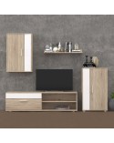 Mueble de salón blanco y roble 190 cm Nairobi