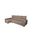 Sofá chaiselongue con arcón beig 300x150 cm Manhattan