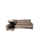 Sofá chaiselongue con arcón beig 300x150 cm Manhattan